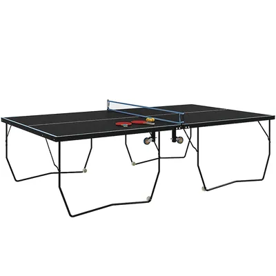 Produktbild von Tischtennisplatte klappbar 274x152,5 cm Indoor TT Platte 8 Rollen MDF Stahl