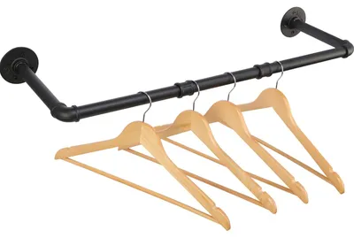 Kleiderstange 70 cm, Wandmontage, Metall, 50 kg, schwarz