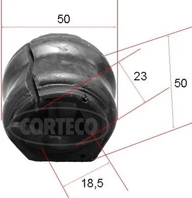 Produktbild von CORTECO 49371890 Lagerung Stabilisator Stabigummi Vorne passend für PEUGEOT 308 SW I (4E, 4H) 307 (3A/C) 308 I Schrägheck (4A, 4C) für CITROËN