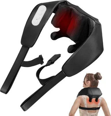 Obrázok produktu pre Masážny prístroj na krk s funkciou tepla, 4D, 6 masážnych uzlov, pre rameno