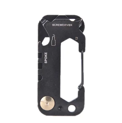 Produktbild von 9in1 Multitool Schlüsselanhänger, EDC Multifunktions-Karabiner Werkzeug - Schwarz