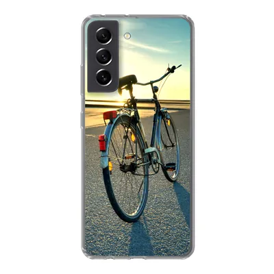 Produktbild von MuchoWow® Handyhülle Schutzhülle Hülle für Samsung Galaxy S21 FE Nordsee - Fahrrad - Sonnenuntergang Silikon Softcase Handy Hülle - Mobiltelefonhülle