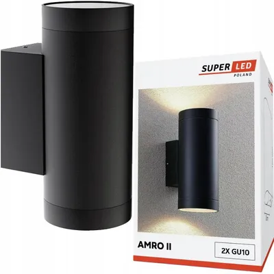 Produktbild von SuperLED AMRO II Außenwandleuchte Aluminium Schwarz 2xGU10