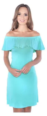Produktbild von Damen Sommerkleid Off-Shoulder Trägerlos; Mintgrün L/XL