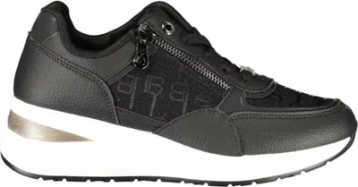 Produktbild von Damen Schnürschuh Schwarz mit Reißverschluss & Plateau 5 cm