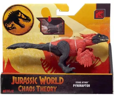Image de Coffret dinosaure pyroraptor - chaos theory - dino articulé 19 cm - jurassic world - mattel jcl56