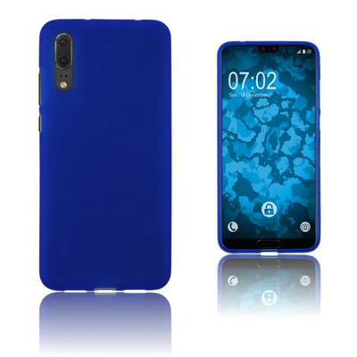 Produktbild von PhoneNatic Case kompatibel mit Huawei P20 - blau Silikon Hülle matt Cover