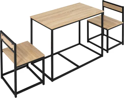 Immagine prodotto di HOMCOM Tavolo da pranzo con 2 sedie, set da pranzo da 3 pezzi, set da cucina per 2 persone