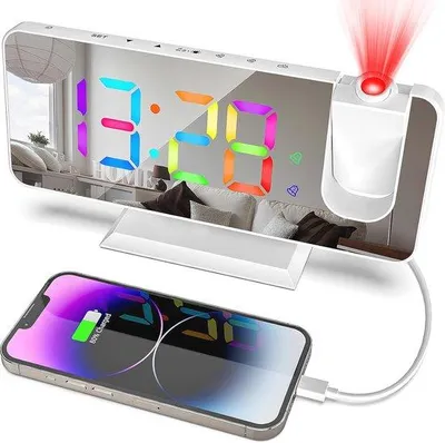 Obrázek produktu pro Digitální budíky s projekcí, velkým LED displejem a USB nabíječkou