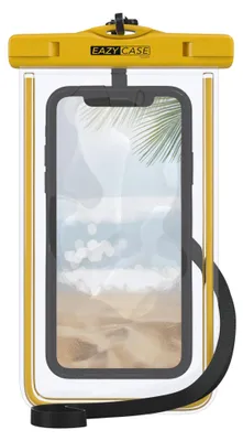 Produktbild von EAZY CASE - wasserdichte Unterwasserhülle, Handyhülle Universal Unterwassertasche, Handy Tasche wasserfest, für alle Smartphones bis 6,7" mit Umhängeband in Dunkelgelb