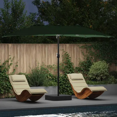 Produktbild von vidaXL Garten-Sonnenschirm Grün 385 x 209 x 244 cm Polyester