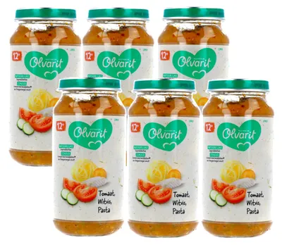 Productafbeelding van Olvarit 12+m Tomaat Witvis Pasta (250 gr)