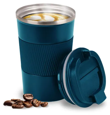 Thermobeker 380 ml, Edelstahl, BPA-frei, kalt- & warmhaltend, blau