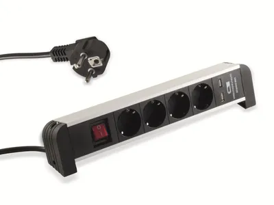 Image de Prise de table en aluminium, 4x, 2x USB