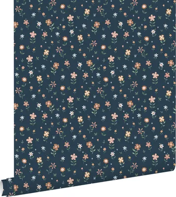 Zdjęcie produktu dla ESTAhome Tapeta kwiaty ciemnoniebieskim,terakota,zielonymIbiałym 53 cm x 10.05 m