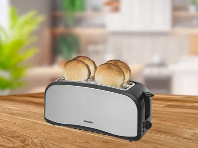 Produktbild von TriStar BR-1046 Toaster - 4 Scheibe(n) - Schwarz - Edelstahl - Edelstahl - Knöpfe - Drehregler - 1400 W - 230 V