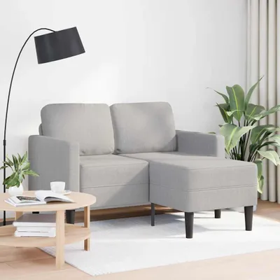 Obrázok produktu pre vidaXL 2-miestna pohovka s lehátkom v tvare L oblak sivá 125 cm látka