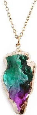 Produktbild von Crystal Stone Halskette – Grün/Violett für Uni KP21754