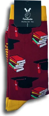 Produktbild von TwoSocks lustige Socken - Nerd Socken Bücher, Student, Abschlussgeschenk, Motivsocken für Damen & Herren  Baumwolle Einheitsgröße