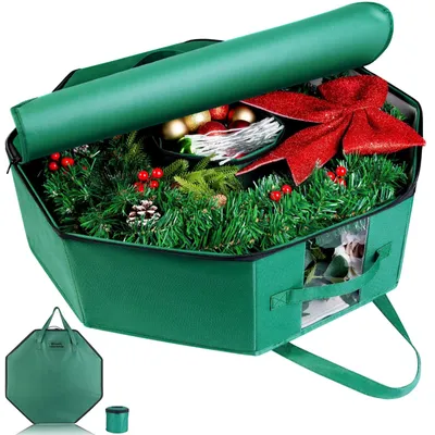 Productafbeelding van Grote opbergdoos voor kerstkransen met handgrepen