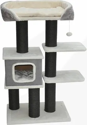 Produktbild von Kratzbaum Katzenbaum, schwarz/grau – Sisal & Liegeplätze – 119 × 77 × 42 cm