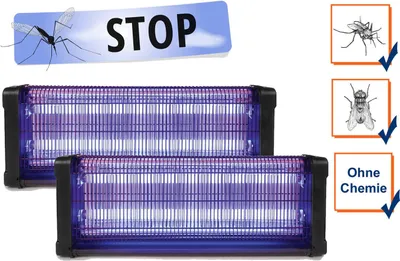 Produktbild von 2er Set elektrische Stechmückenfallen 360° Insektenvernichter mit UV Licht 150m²