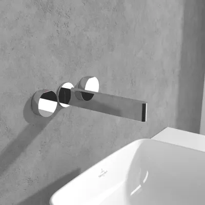 Obrázek produktu pro Villeroy & Boch Tříotvorová baterie řady Dawn 60x60x220 mm bez odtokového sifonu, chrom, 1 ks.