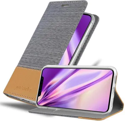 Produktbild von Cadorabo Hülle für Apple iPhone X / XS Schutzhülle in Grau Handy Hülle Etui Book Case Cover