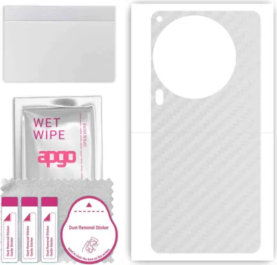 Produktbild von apgo Rückseite Schutzfolie, Skin, kompatibel mit Tecno Camon 30 5G, Hinten Displayschutzfolie aus Vinylfolie, kratzfest, einfache Montage - Transparenter Kohlenstoff