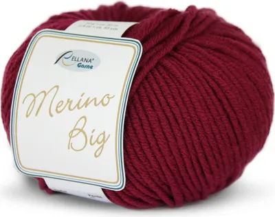 Produktbild von Rellana Merino Big, 60% Schurwolle (Merino), 40% Polyacryl, 50 gr. weinrot 08