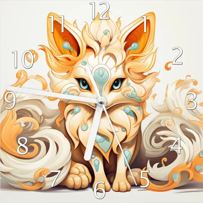 Produktbild von Wallario Design Wanduhr Geheimnisvoller Fuchs aus Echtglas, Größe 20 x 20 cm