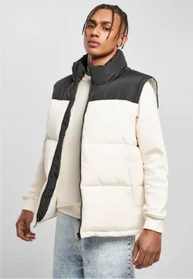 Zdjęcie produktu dla Pánská vesta Urban Classics Block Puffer Vest czarny/biały - S