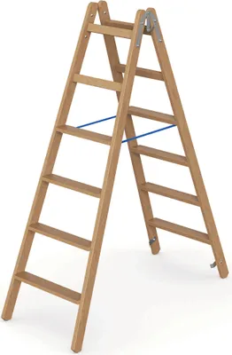 Produktbild von Werner Holz Stufenstehleiter zweiseitig begehbar 2x6 Stufen