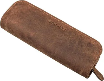 Produktbild von Famanu Stiftetui Vintage Echtes Leder Mittel - Braun modern