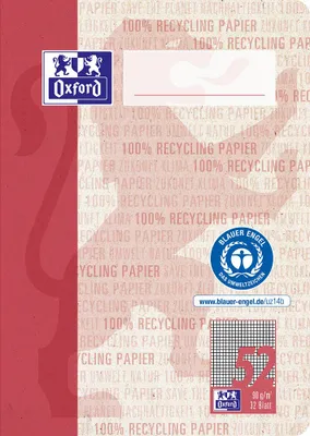 Produktbild von Oxford Oktavheft "Recycling" DIN A6 32 Blatt kariert
