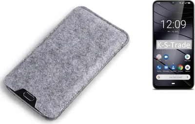 Produktbild von K-S-Trade Filz Handyhülle kompatibel mit Gigaset GS290 Schutzhülle Filztasche Filz Tasche Case Sleeve Handy Hülle Filzhülle grau