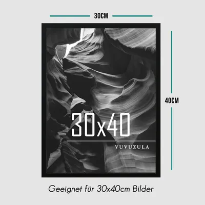 Produktbild von Bilderrahmen 30 x 40 cm, 3er-Set, MDF, schwarz, für Zuhause