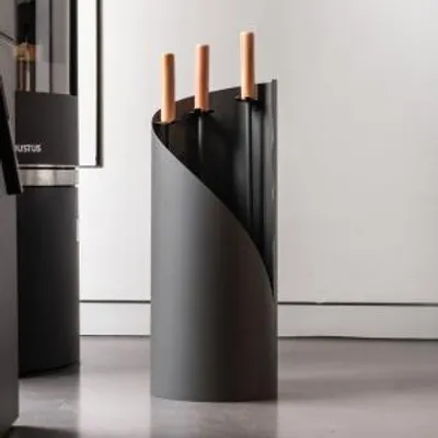 Produktbild von Raik Kaminbesteck Otto, 3-teilig, grau, Holzgriffe, 64 cm