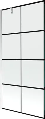 Produktbild von Mexen Next Duschwand 1-flügelig 90 x 150 cm, schwarzes Gitter, Chrom - 895-090-000-00-77-01