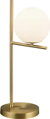 Zdjęcie produktu dla Lampa stołowa - złoty żółty - biały - szkło opalowe - metal - wys. 52 cm