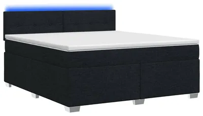 Obrázok produktu pre vidaXL Posteľ s pružinovou základňou, matracom a LED osvetlením, čierna, 160 x 200 cm, látka