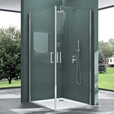 Produktbild von Mai & Mai Duschkabine 90x90 Eckeinstieg Hebe-Senk Mechanismus Duschabtrennung ESG-Sicherheitsglas Lotus-Effekt Faltbar Ravenna24