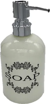 Produktbild von Seifenspender Glas Lotionspender Nachfüllbar Leer Pumpflasche Vintage Handlotion Shampoo Seifen Behälter Küche Badezimmer Hotel Waschbecken (Weiß)