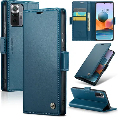 Produktbild von Redmi Note 10 Pro Hülle, Leder Brieftasche Kartenfach Schutzhülle mit Standfunktion für Xiaomi Redmi Note 10 Pro / Note 10 Pro Max Blau