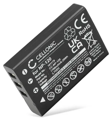 Image de CELLONIC 1x Batterie pour Appareil photo Compatible avec Ordro HDV-D320, HDV-D325, HDV-D395, NP-120 - (1700mAh, 3.7V)