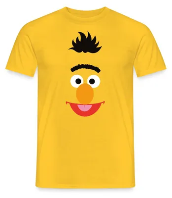 Produktbild von Spreadshirt Sesamstraße Bert Kostüm Gesicht Männer T-Shirt, 3XL, Gelb