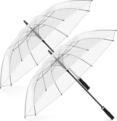 Produktbild von Famanu Regenschirm XXL 130 cm - Transparent, Automatisch, Wind- und Wasserfest