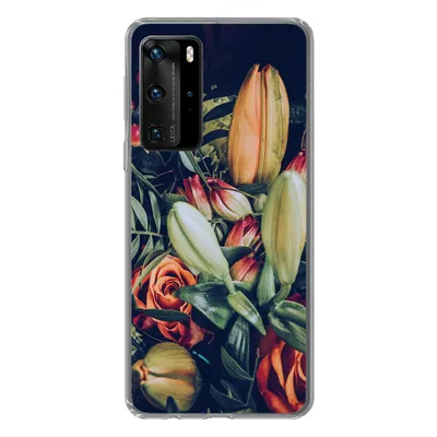 Produktbild von MuchoWow® Handyhülle Schutzhülle Hülle für Huawei P40 Pro Blumenstrauß - Stilleben - Blumen - Pflanzen - Rot Silikon Softcase Handy Hülle - Schutz