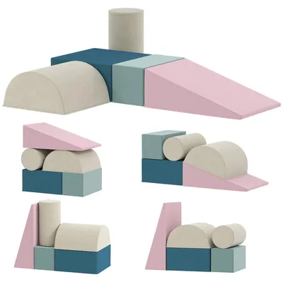Produktbild von Kletterspielzeug für Kleinkinder mit abnehmbarem Bezug, Indoor-Spielset zum Krabbeln und Rutschen