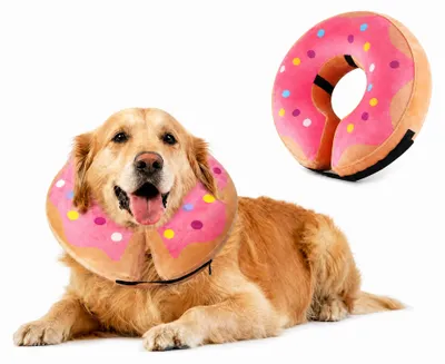 Immagine prodotto di Collare gonfiabile per cani e gatti, taglia L, rosa, ideale per la protezione post-operatoria
